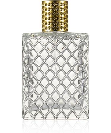 JJKMALL 100ml/3.4Oz Square Grids Carved Glass Fine Mist Atomizer Portable Refillable Empty Perfum Spray Bottle Travel Atomizer Bottle - Buy Online on GoSupps.com