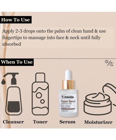 mivida Anti Aging Super Serum - All-In-One Retinol & Hyaluronic Acid Face Serum for Wrinkles & Youthful Skin | 1.0 oz - Buy Online on GoSupps.com