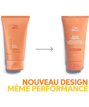 Wella Professionals Invigo Nutri Enrich Self-heating anti-frizz nourishing express mask with Almond Apricot and Vitamin E - Restores dry and damaged hair 150 ml - Buy Online on GoSupps.com