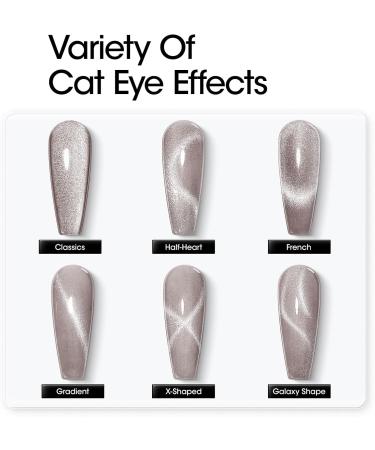 Gellen Cat Eye Gel Nail Polish Kit - Silver Series Cat Eye Gel 6 Colors Soak off Nail Art Gel Gel Polish 10ml - Buy Online on GoSupps.com