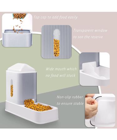 2-Pack Automatic Pet Feeders & Water Dispensers - 1 Gallon Capacity for Cats, Dogs, Puppies & Kittens - Gray - Buy Online on GoSupps.com