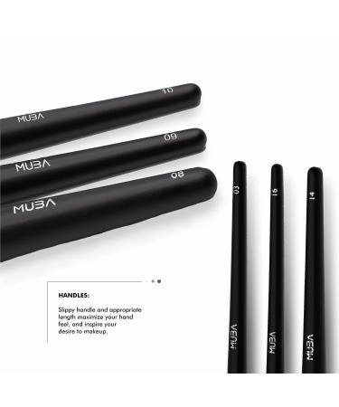 MUBA COSMETICS 18pcs Professional Makeup Brush Set - Face & Eye Brushes with Matte Tubby Storage - Ultra Soft Make Up Brushes for Foundation, Concealer & Eyeshadow - Buy Online on GoSupps.com
