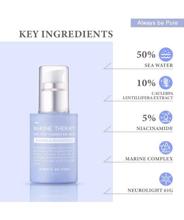 Always be Pure Marine Therapy Dark Spot Correcting Serum 50ml | Brightening 5% Niacinamide Antioxidant for Dull Skin | Korean Skincare - Buy Online on GoSupps.com