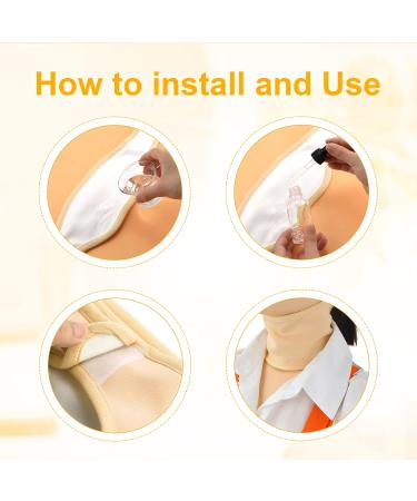 2 Pack Castor Oil Drops & Massage Belt for Neck Pain Relief - Magical Adhesive Non-Cotton Oil (Khaki) - International Shipping Available - Buy Online on GoSupps.com