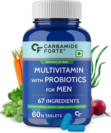 Carba..mide Forte Multivitamin for Men(60 Veg Tablets) Immunity & Energy with 67 Ingredients |Multi Vitamins Minerals Probiotics Superfoods Fruits & Vegetable Blend