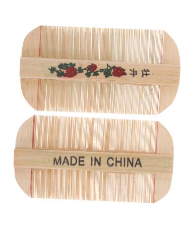 2pi ces Peigne Antipelliculaire Double Face pour Chien Bambou Naturel avec Dents Fines pour limination de Pellicules pour Toilettage