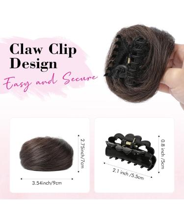 REECHO 2 PCS Mini Claw Clip in Messy & Cat Ears Hair Bun Extensions Wig Accessory Updo Hairpieces for Women Girls (Pack of 2-3" Straight Cool Dark Brown) Pack of 2 - 3" Straight Cool Dark Brown - Buy Online on GoSupps.com
