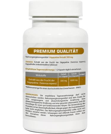 Sabal Palm Saw Palmetto Extract 500 mg - 60 Capsules for Prostate Health | International Shipping Available - Buy Online on GoSupps.com