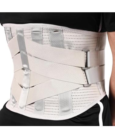 Vitalworxx back bandage professional help with back pain back belt with support struts to avoid/relieve pain sciatica M (waist size 70 - 85 cm) gray
