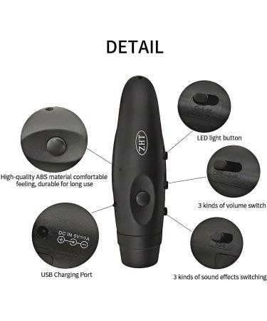 ZHT Electronic Whistle for Referees - USB Charging, 3 Tone High Volume Emergency Whistle for Safety - Ideal for Coaches, Teachers, Outdoor Activities - Black - Buy Online on GoSupps.com