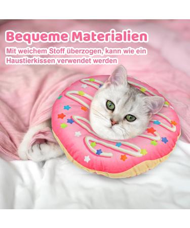 Adjustable Soft Cat Collar | Anti-Bite Protective Donut Collar for Kittens & Puppies | Post-Surgery & Injury Relief (Rosa-L) - International Shipping Available - Buy Online on GoSupps.com