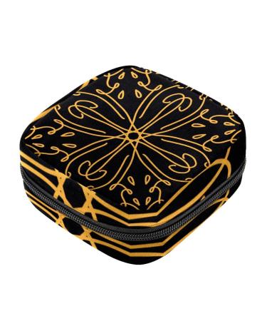 Women's lady napkins handbag women menstrual cup bag girl portable tampon storage pocket vintage flower structure period bag with zipper color4