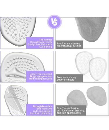 Metatarsal Pads for Women - Reusable Ball of Foot Cushions Clear High Heel Comfort Pads (3 Pairs) to Prevent Blisters & Slipping - Buy Online on GoSupps.com
