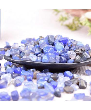 Blue Agate Crystal Chips Bulk 0.85lb (385g) for Jewelry, Crafts & Home Decor - Healing Reiki Stones, Sea Glass for Fish Tanks - 0.85lb - Buy Online on GoSupps.com