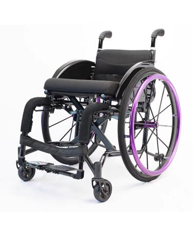 Lightweight Sport Wheelchair Foldable And Portable Wheelchair Folding Transport Wheelchair Multifunctional Anti-Tipper Wheelchair Self-propelled Aluminum Alloy Manual Wheel Chair All Terrain(Size:42cm 42cm/16.5in Black