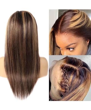Bele Ombre 4/27 22 inch Straight Human Hair Wig | 13x6 T-Part Lace Front | Brazilian Glueless Wig for Black Women - Buy Online on GoSupps.com