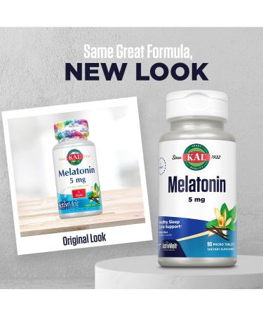 KAL Melatonin 5mg Sleep Aid Melatonin Supplement Supports Calming Relaxation and a Healthy Sleep Cycle Fast Dissolving ActivMelts Natural Vanilla Mint Flavor Vegetarian 90 Serv 90 Micro Tablets Vanilla Mint 90 Count (  - Buy Online on GoSupps.com