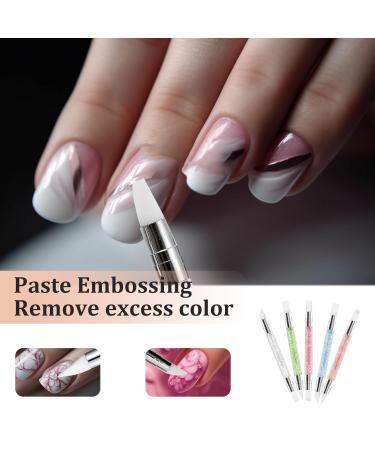 5-Piece Silicone Nail Brush Set | Double-Headed DIY Manicure Tool for Nail Art Painting & Designing | Reusable Nail Art Pen - Buy Online on GoSupps.com