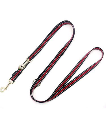 Adjustable Dog Linen Doppeleine Leash for Large Dogs - Ohio S-Gray-Red (25mm 3.50m) | International Shipping - Buy Online on GoSupps.com