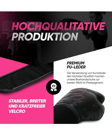 MADGON Premium Boxing Gloves for Women - 10oz Camo/Pink Kickboxing & MMA Gloves for Sparring Martial Arts Muay Thai - Buy Online on GoSupps.com