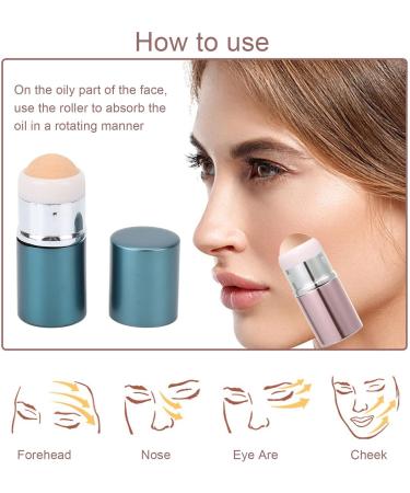 Oil Absorbing Volcanic Roller Oil Absorbing Volcanic Face Roller Professional Home Travel Portable Reusable Oil Control Skin Roller (Blue) - Buy Online on GoSupps.com