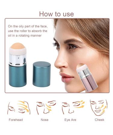 Oil Absorbing Volcanic Face Roller - Portable Reusable Oil Control Tool for Home & Travel (Blue) - Ideal for Clear Skin - Buy Online on GoSupps.com