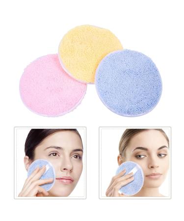 FRCOLOR 3Pcs Makeup Remover Pads - Soft Cleansing Cotton Round Beauty Sponge for Effortless Makeup Removal - Buy Online on GoSupps.com