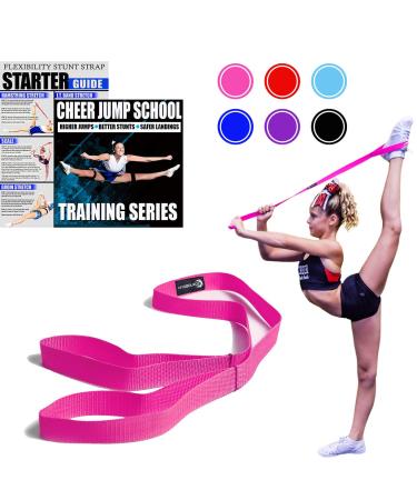 Myosource Cheerleading Flexibility Stunt Strap - Improve Stretching and Perfect Stunts for Cheer Dance Gymnastics & Physical Therapy - Digital Training Download & Starter Guide - Available in 6 Colors Pink