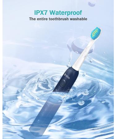 Sonic Electric Toothbrush for Adults - Initio Rechargeable with Smart Timer, 5 Modes, 3 Brush Heads, 40,000 VPM Motor - Whitening Power IT959 (Navy Blue) - Buy Online on GoSupps.com