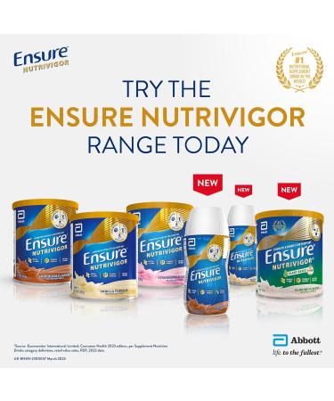 Ensure NutriVigor Nutritonal Shake 220ml x 12 Chocolate Flavour Support Strength Energy and Immunity|Food supplement with Protein 27 Vitamins and Minerals |With Vitamin D Vitamin C and Vitamin B Chocolate 220 ml (Pack of 12) - Buy Online on GoSupps.com