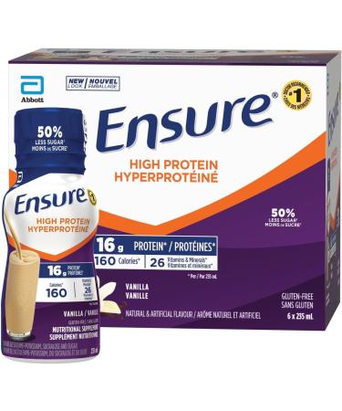 Ensure Regular Nutritional Supplement Shake Value Pack & High Protein 16 g Nutritional Supplement Protein Shakes Ready To Drink Vanilla 6 x 235-mL Bottles Shake + Protein 16 g - Buy Online on GoSupps.com
