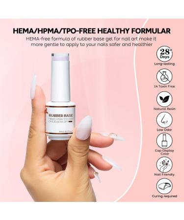 Nicedeco Rubber Base Set - 8ml | 6 HEMA-Free Colors | Soak Off Gel Nails - International Shipping Available - Buy Online on GoSupps.com