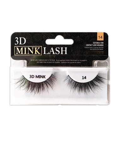 MIZ LASH 3D Mink Eyelashes - Reusable Dramatic Fluffy Natural Strip Lashes #14 | Handmade Faux Eyelash Extensions | International Shipping Available - Buy Online on GoSupps.com