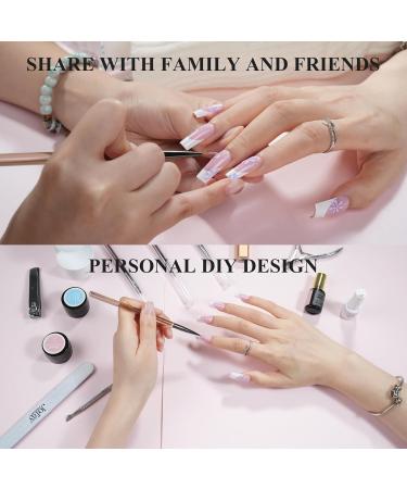 White French Tip Press on Nails | Jofay Fashion 320 Pcs Long Square Pre-Applied Primer & Base Coat - 16 Sizes Available - Buy Online on GoSupps.com