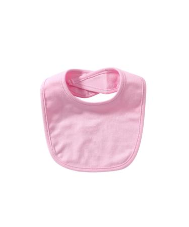 Baby's Double Layer of Cotton Soft Absorbent Drooling Bibs (7 Pieces) (Pure Pink (100% cotton))