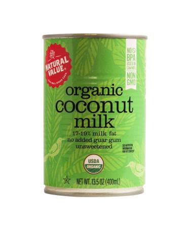 Natural Value Organic Coconut Milk, 13.5 Ounce Cans (Pack of 12)