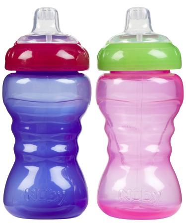 Nuby Easy Grip No Spill Sipper Soft Spout - Girl - 10 oz - 2 ct