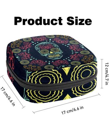 Women's Travel Makeup Organizer - Big Capacity Storage Bag for Menstrual Cups & Day of the Dead Design - Buy Online on GoSupps.com