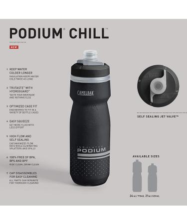 CamelBak Podium Chill Insulated Bike Water Bottle - White/Black - 24 oz - Buy Online on GoSupps.com