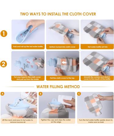 Premium Rubber Heat Bottle Set with Soft Covers & Support Belts for Neck Shoulder and Legs 3-Piece Collection - Buy Online on GoSupps.com