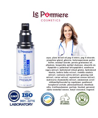 Le Pommiere Under Eye Cream 1.1 fl oz - Anti Bags, Dark Circles, Puffiness & Crow's Feet - Vitamin E Infused, Anti-Wrinkle Eye Contour Moisturizer for Face & Skin - Buy Online on GoSupps.com