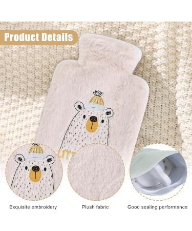 Heat Bottle with Soft Cover - 500ml PVC Hot Water Bag for Pain Relief | Leakage-Proof & Fluffy for Adults & Children (Brown) - Buy Online on GoSupps.com