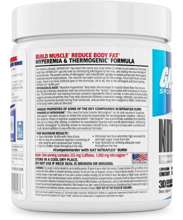 GAT NITRAFLEX Burn Pre Workout Thermogenic Powder - Tropic Thunderburst - 30 Servings | Boost Energy & Fat Burn - Buy Online on GoSupps.com
