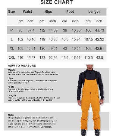 Esobo Men's Lightweight Waterproof Snow Bib Overalls - Orange | Medium Ski Pants - Buy Online on GoSupps.com
