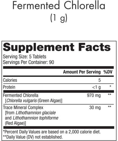 Dr. Mercola Fermented Chlorella Dietary Supplement 450 Tablets - Non GMO, Soy-Free, Gluten Free | 90 Servings - Buy Online on GoSupps.com