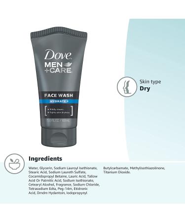 Dove Men + Care Hydrate Plus Face Wash - 5 fl oz - Buy Online on GoSupps.com