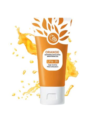 Orange Enzymes Exfoliating Gel Scrub for Face & Body - Deep Cleansing Moisturizing Gel to Remove Blackheads, Organic Exfoliator for Smooth & Radiant Skin, Non-Comedogenic All Skin Types (1pc, 50g) 1pc 1.7 Ounce (Pack of 1)