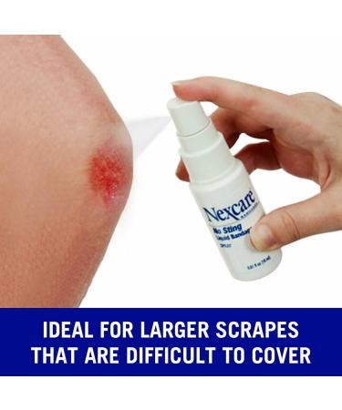 Nexcare No Sting Liquid Bandage Spray - Waterproof Fast Drying Pain Relief for Cracked Skin - 0.61 fl oz - Buy Online on GoSupps.com