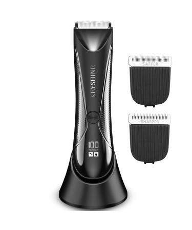 2 in 1 Groin Hair Trimmer & Body Groomer for Men  Ball Shaver with 2 Different Replaceable Ceramic Blades Specifically Designed to Balance Safety and Sharpness  Keep Your Groin & Body Trim Neat Clean