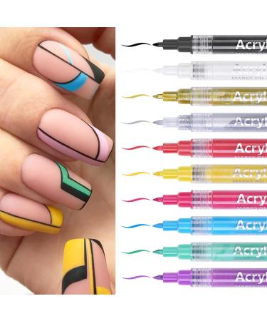 Nail Art Pens - Fine Tip Nail Drawing Graffiti Pen for DIY Decoration - White 02 - Buy Online on GoSupps.com
